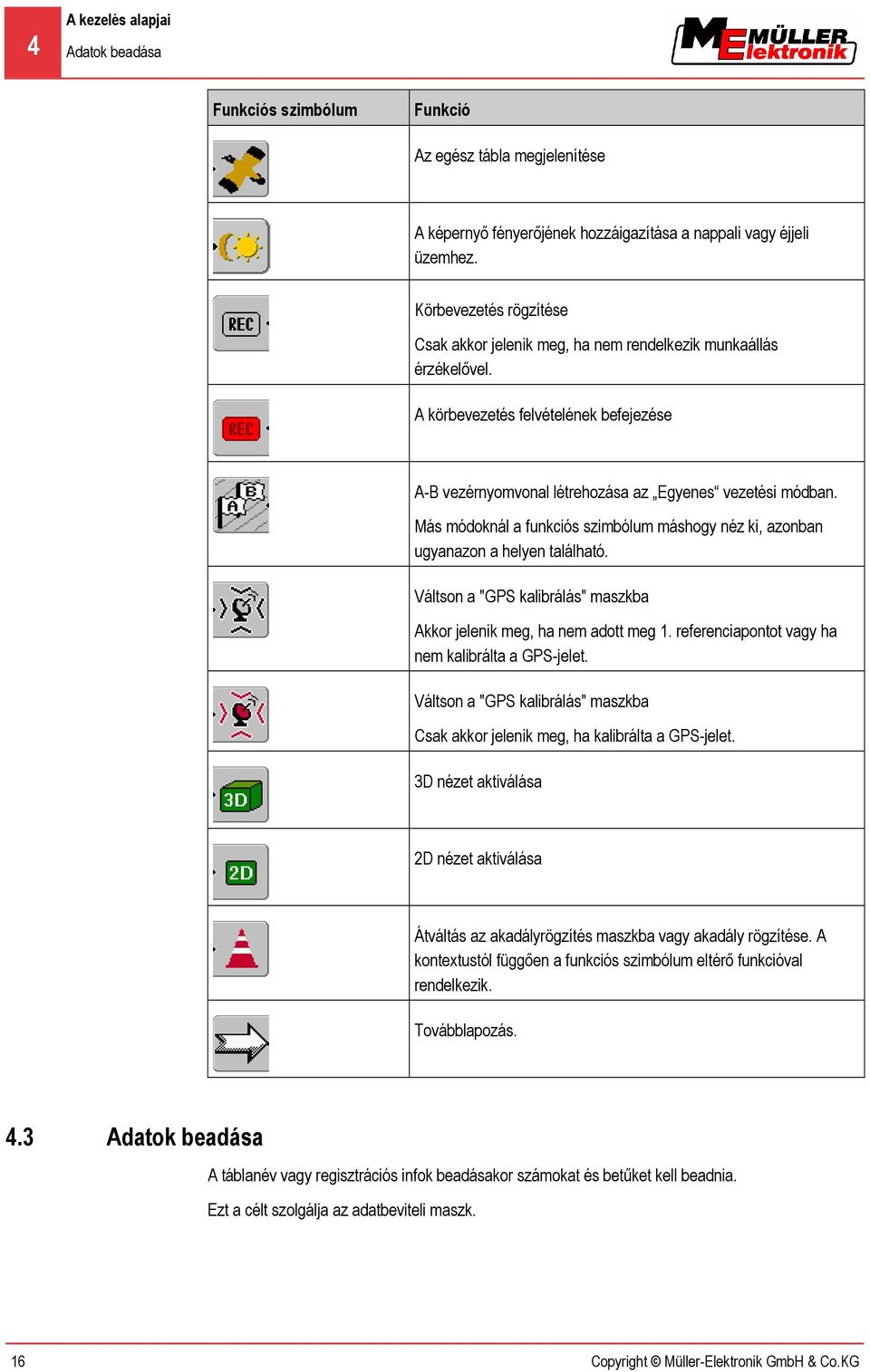 Más módoknál a funkciós szimbólum máshogy néz ki, azonban ugyanazon a helyen található. Váltson a "GPS kalibrálás" maszkba Akkor jelenik meg, ha nem adott meg 1.