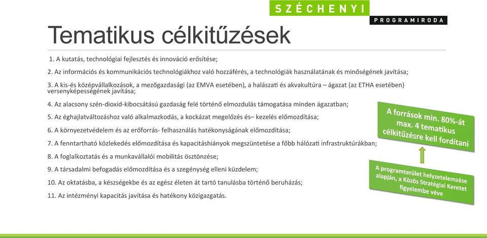 A kis- és középvállalkozások, a mezőgazdasági (az EMVA esetében), a halásza[ és akvakultúra ágazat (az ETHA esetében) versenyképességének javítása; 4.