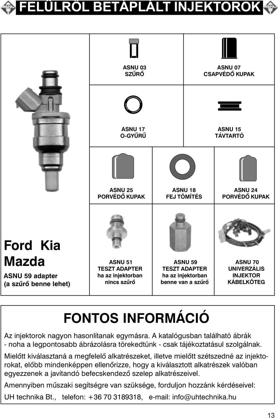 PORVÉDÕ KUPAK Ford Kia Mazda ASNU 59 adapter (a szûrõ benne lehet) ASNU