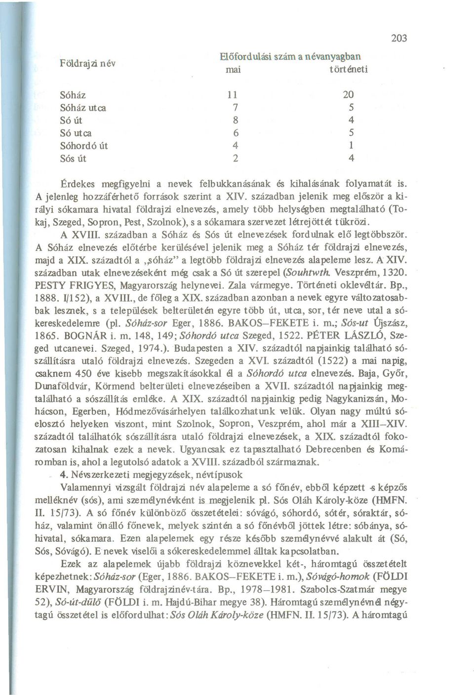 században jelenik meg először a királyi sókamara hivatal földrajzi elnevezés, amely több helységben megtalálható (Tokaj, Szeged, Sopron, Pest, Szolnok), s a sókamara szervezet létrejöttét tükrözi.
