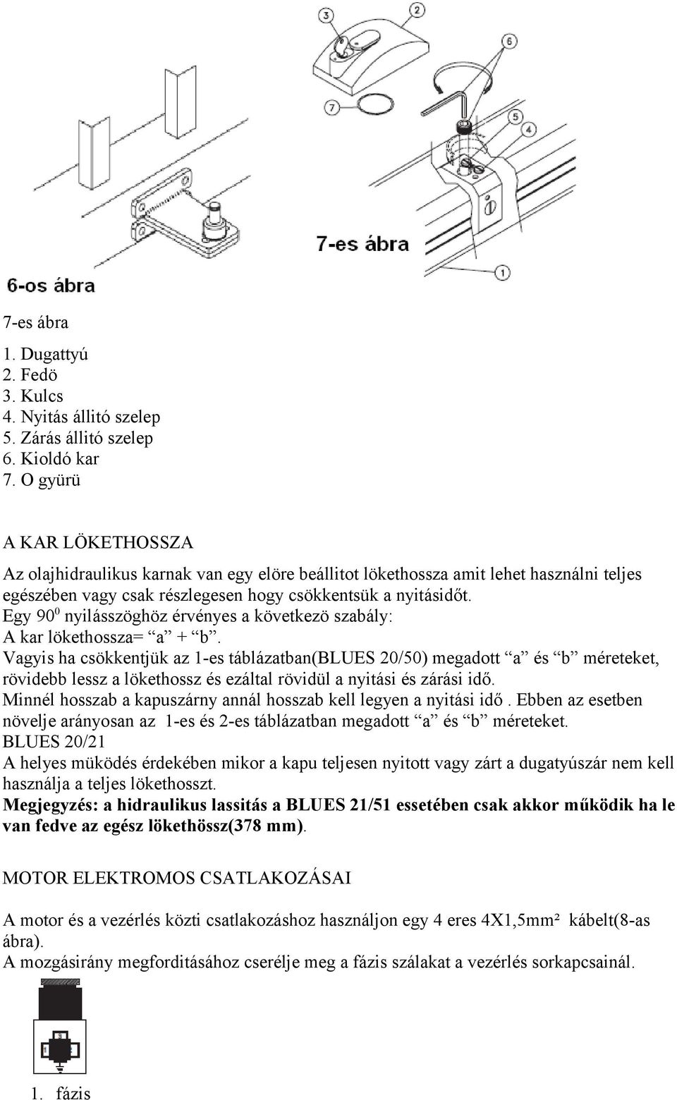 Egy 90 0 nyilásszöghöz érvényes a következö szabály: A kar lökethossza= a + b.