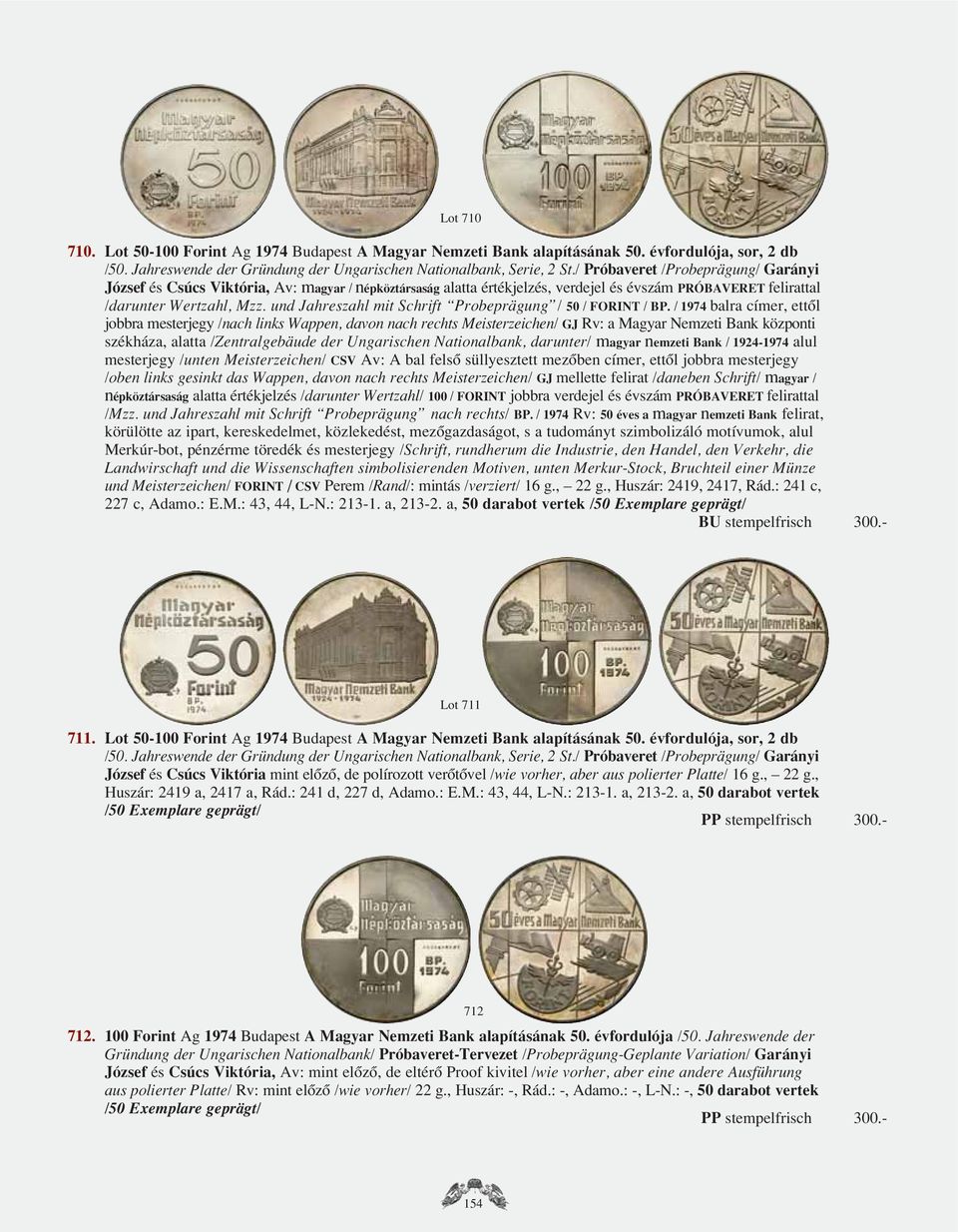 und Jahreszahl mit Schrift Probeprägung / 50 / FORINT / BP.