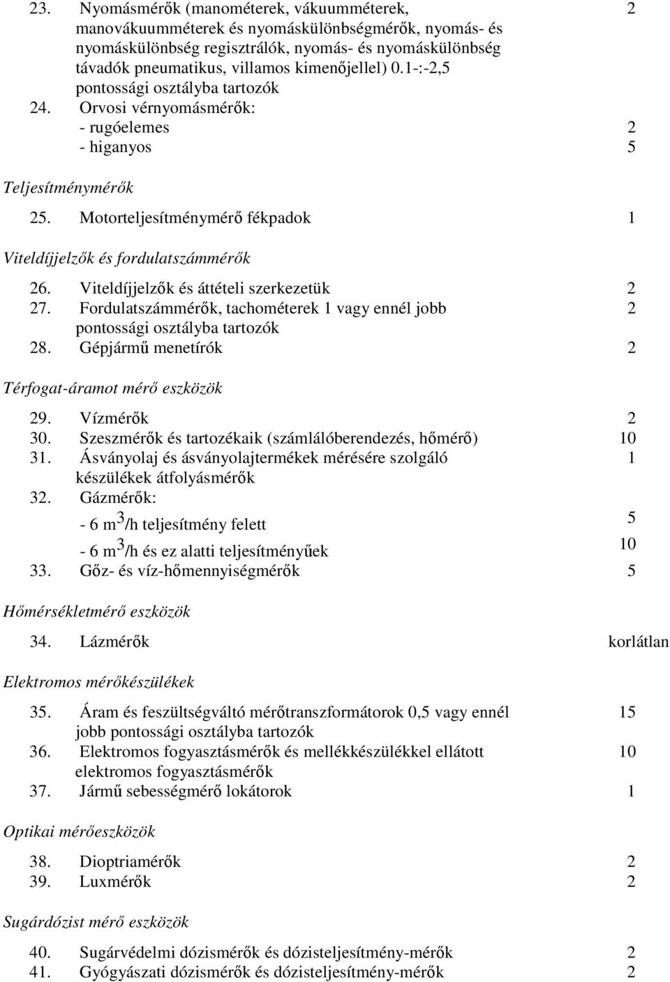 Motorteljesítménymérı fékpadok 1 Viteldíjjelzık és fordulatszámmérık 26. Viteldíjjelzık és áttételi szerkezetük 2 27.