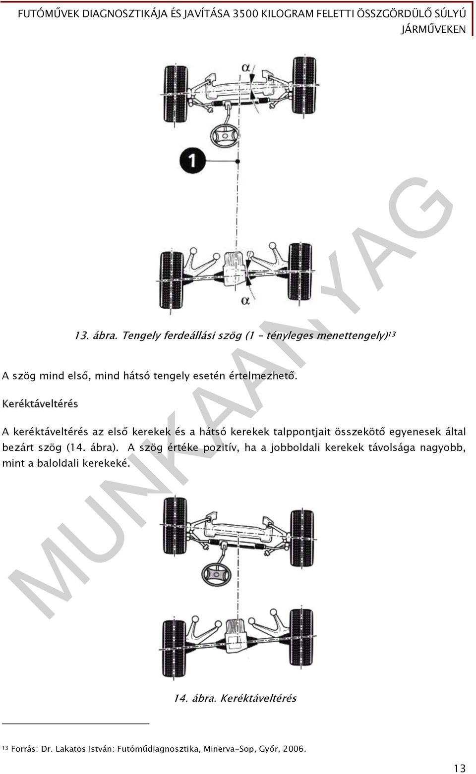 Keréktáveltérés A keréktáveltérés az első kerekek és a hátsó kerekek talppontjait összekötő egyenesek által