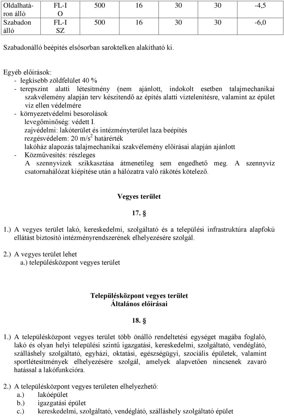 valamint az épület víz ellen védelmére - környezetvédelmi besorolások levegõminõség: védett I.