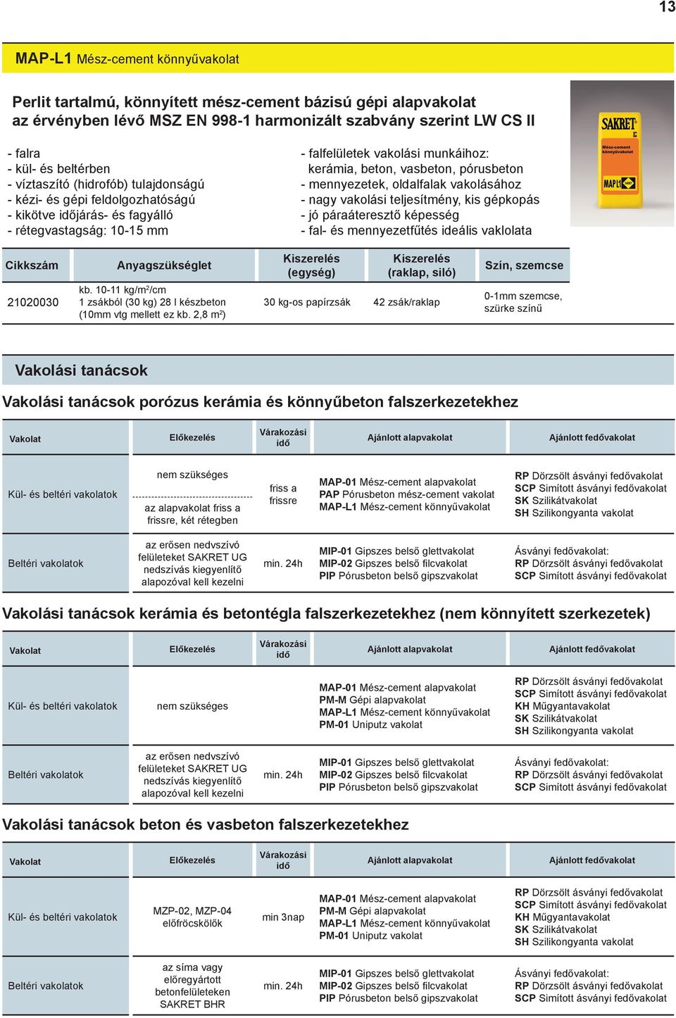 páraáteresztő képesség - fal- és mennyezetfűtés ideális vaklolata 0000 kb. 0- kg/m /cm zsákból (0 kg) 8 l készbeton (0mm vtg mellett ez kb.