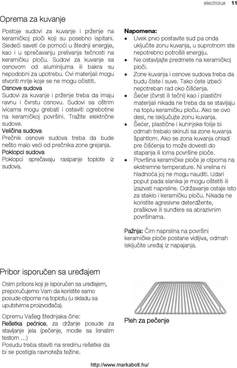 Ovi materijali mogu stvoriti mrlje koje se ne mogu očistiti. Osnove sudova Sudovi za kuvanje i prženje treba da imaju ravnu i čvrstu osnovu.