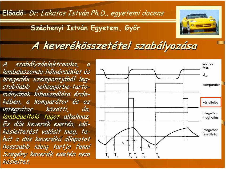 és az integrátor közötti, ún. lambdaeltoló tagot alkalmaz.