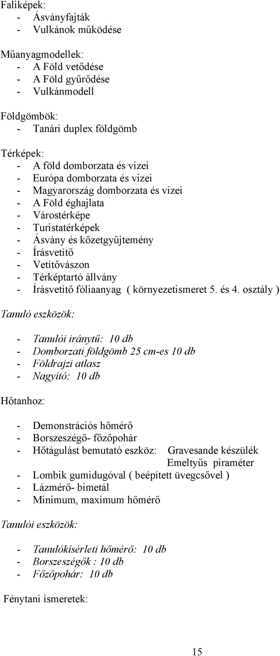 fóliaanyag ( környezetismeret 5. és 4.