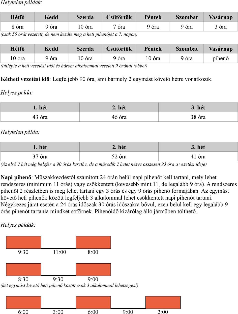 hétre vonatkozik. Helyes példa: Helytelen példa: 1. hét 2. hét 3.