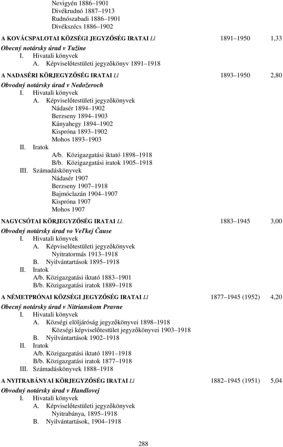 1902 Mohos 1893 1903 A/b. Közigazgatási iktató 1898 1918 B/b.