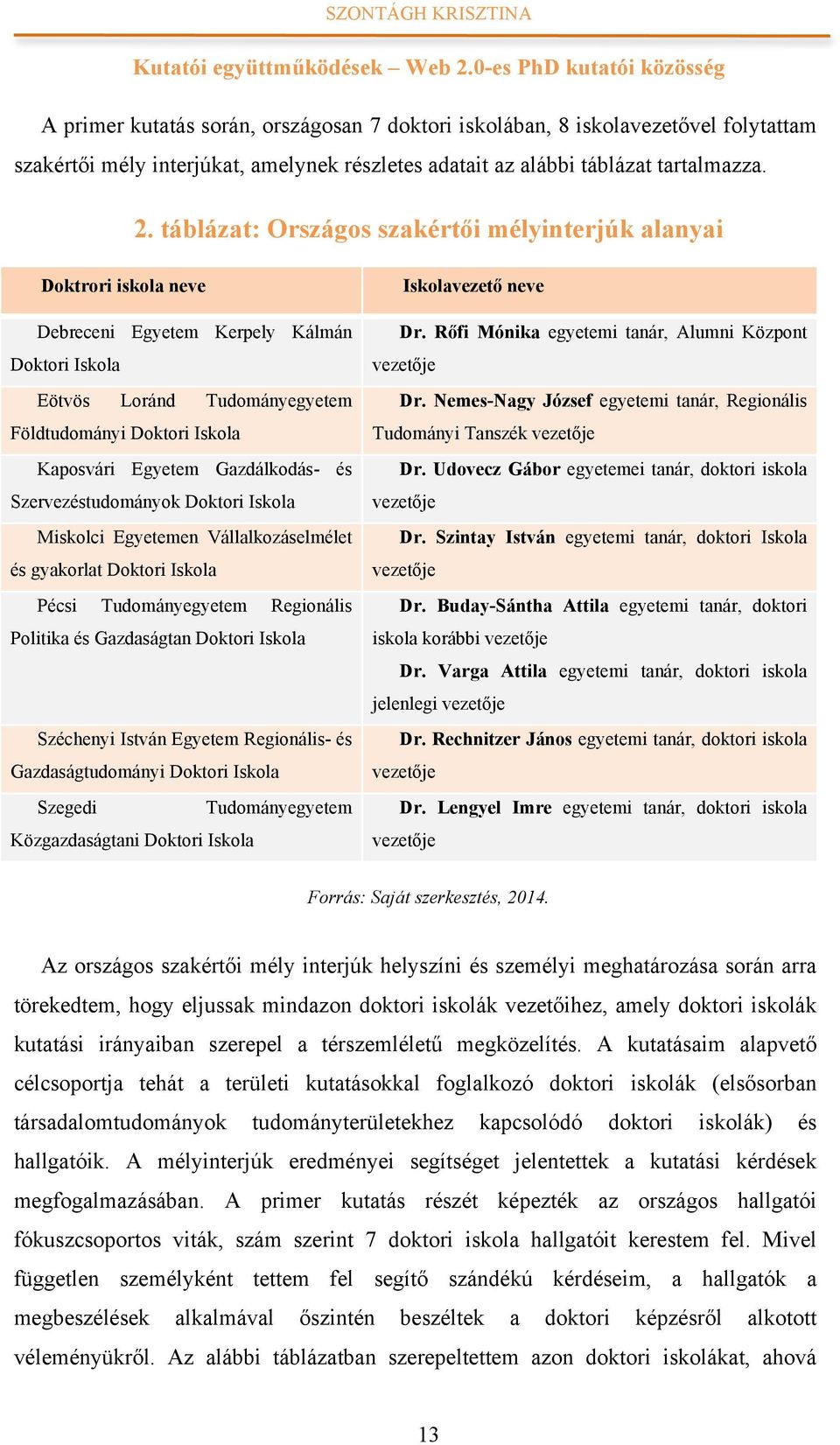 Gazdálkodás- és Szervezéstudományok Doktori Iskola Miskolci Egyetemen Vállalkozáselmélet és gyakorlat Doktori Iskola Pécsi Tudományegyetem Regionális Politika és Gazdaságtan Doktori Iskola Széchenyi