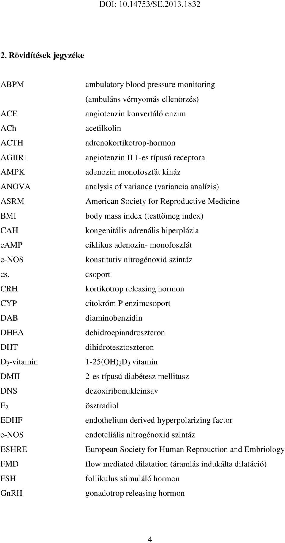adrenokortikotrop-hormon angiotenzin II 1-es típusú receptora adenozin monofoszfát kináz analysis of variance (variancia analízis) American Society for Reproductive Medicine body mass index