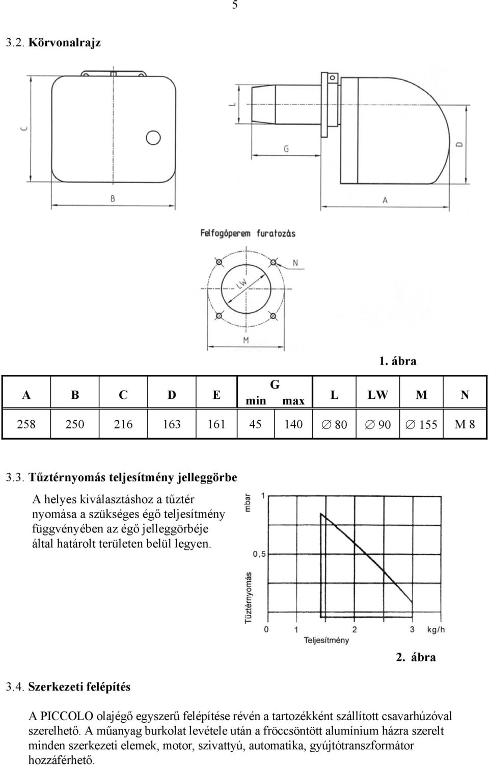 4. Szerkezeti felépítés 2. ábra A PICCOLO olajégő egyszerű felépítése révén a tartozékként szállított csavarhúzóval szerelhető.