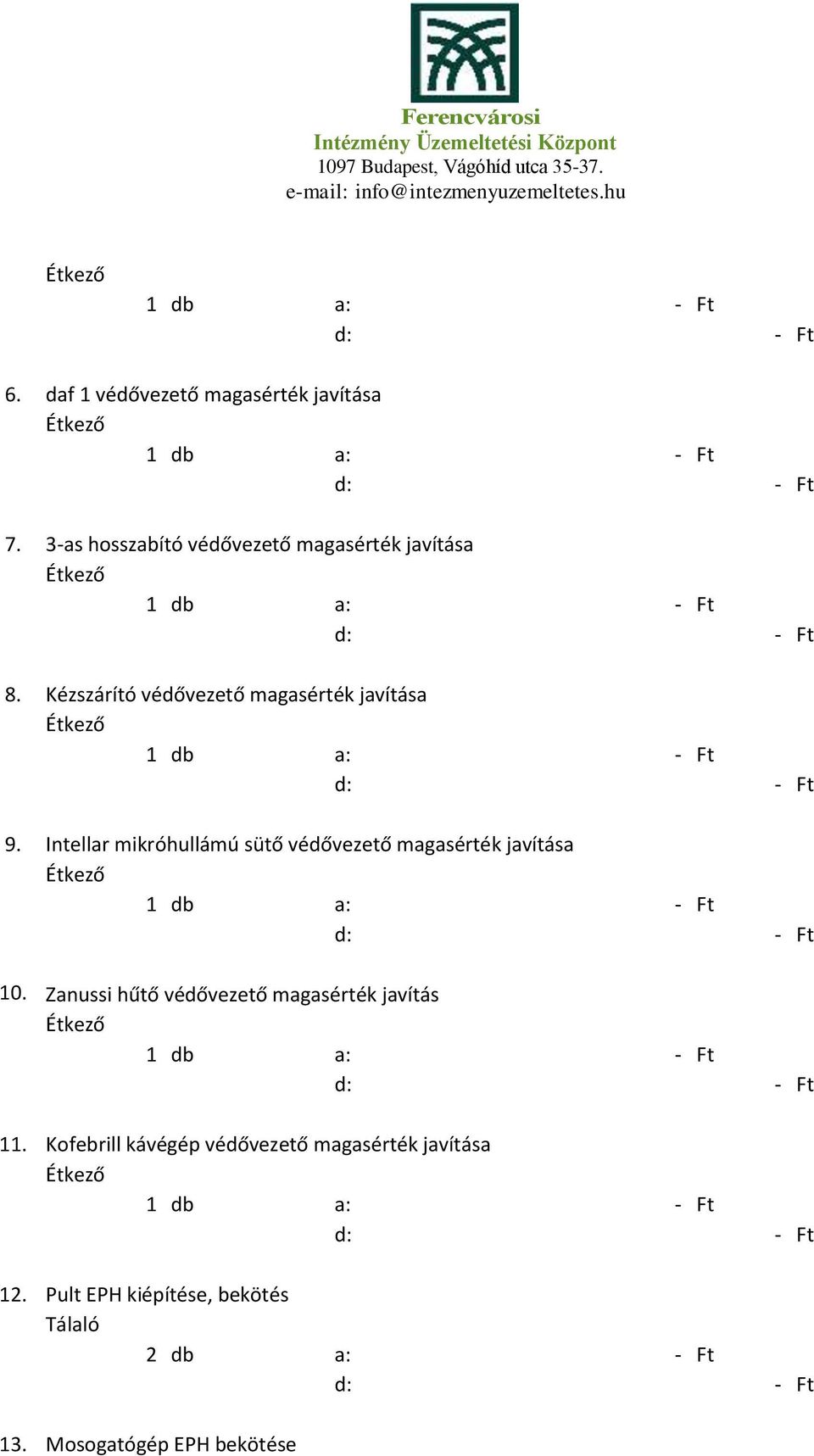 Kézszárító védővezető magasérték javítása Étkező 9.