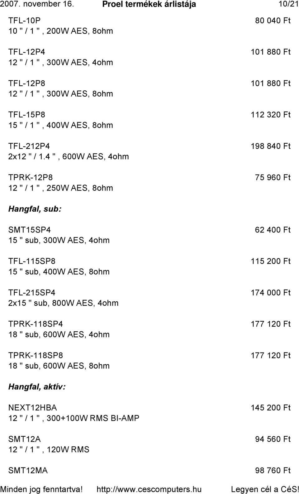 TFL-212P4 2x12 " / 1.