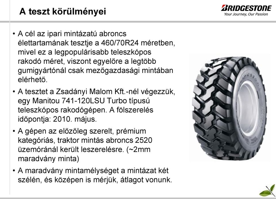 -nél végezzük, egy Manitou 741-120LSU Turbo típusú teleszkópos rakodógépen. A fölszerelés időpontja: 2010. május.