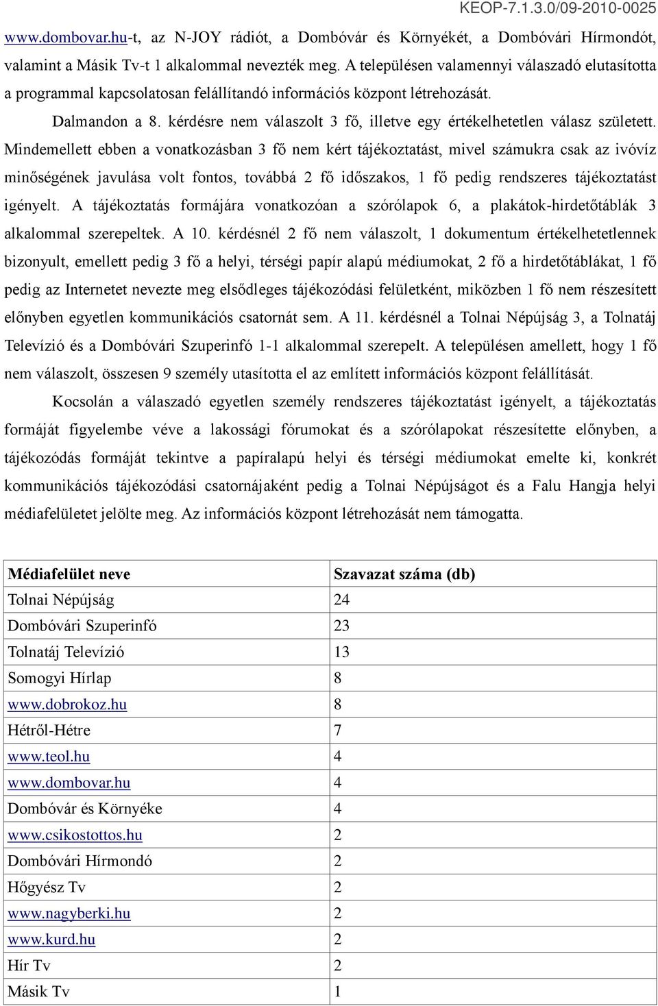 kérdésre nem válaszolt 3 fő, illetve egy értékelhetetlen válasz született.