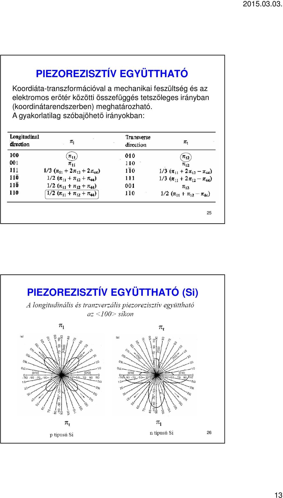 tetszőleges irányban (koordinátarendszerben) meghatározható.