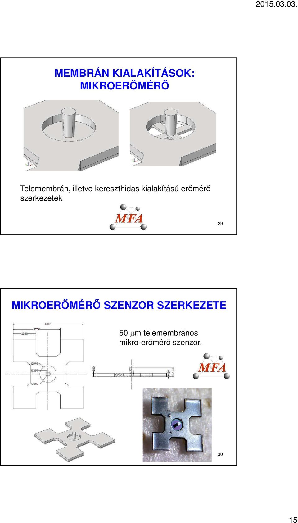 erőmérő szerkezetek 29 MIKROERŐMÉRŐ SZENZOR