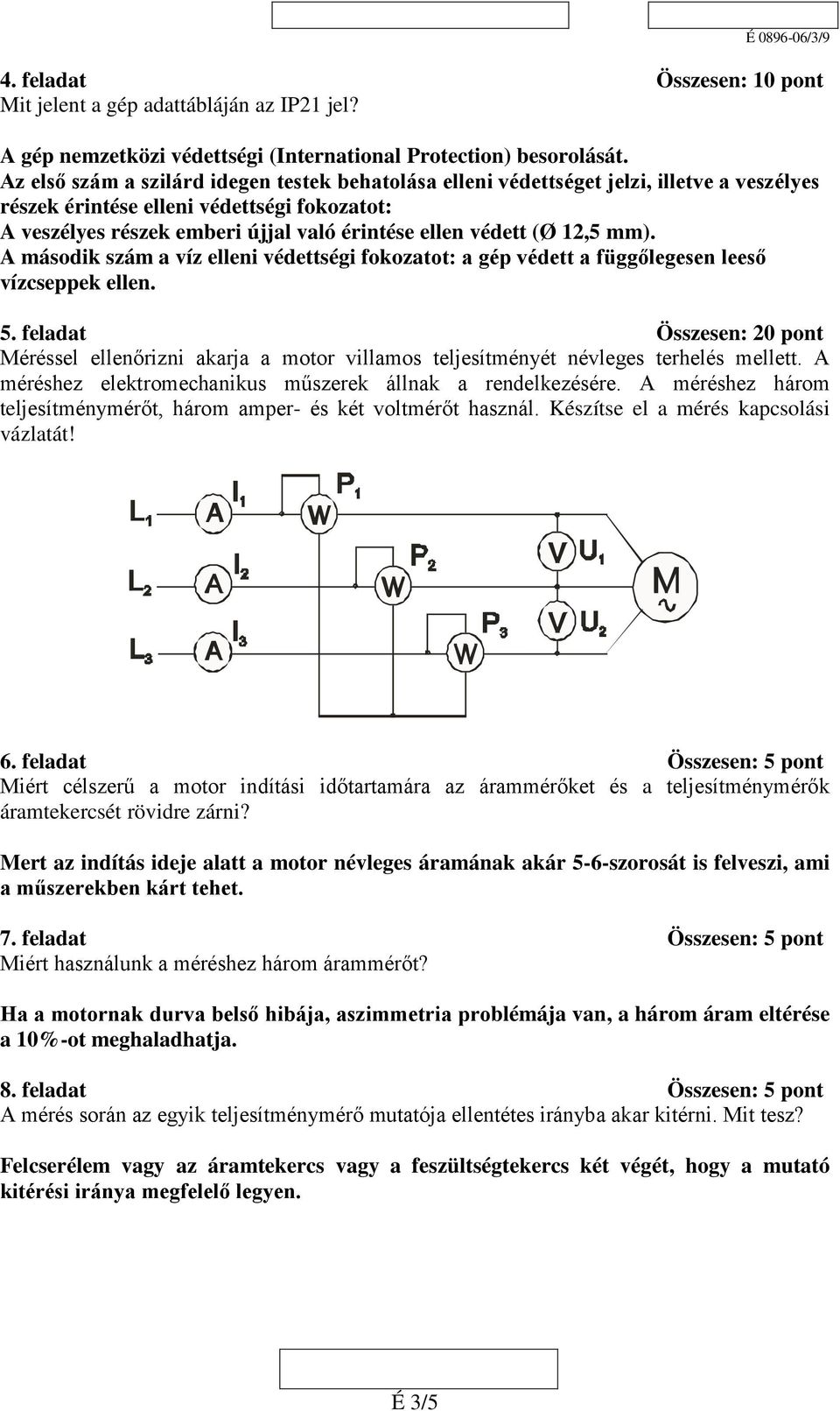 (Ø 12,5 mm). A második szám a víz elleni védettségi fokozatot: a gép védett a függőlegesen leeső vízcseppek ellen. 5.