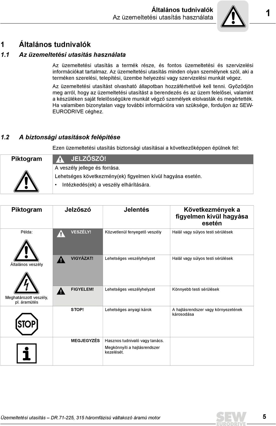 Az üzemeltetési utasítás minden olyan személynek szól, aki a terméken szerelési, telepítési, üzembe helyezési vagy szervizelési munkát végez.