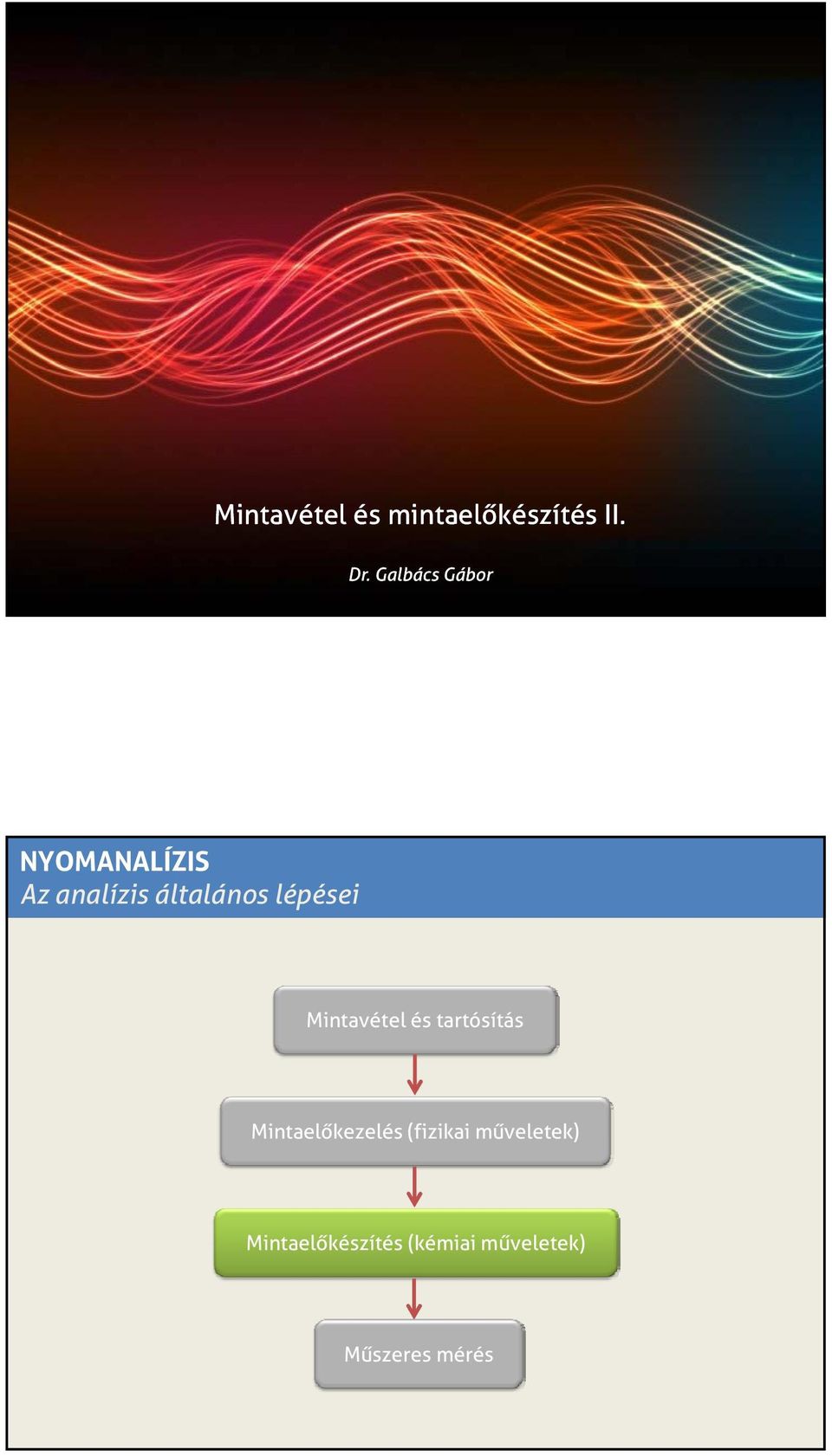 lépései Mintavétel és tartósítás Mintaelőkezelés