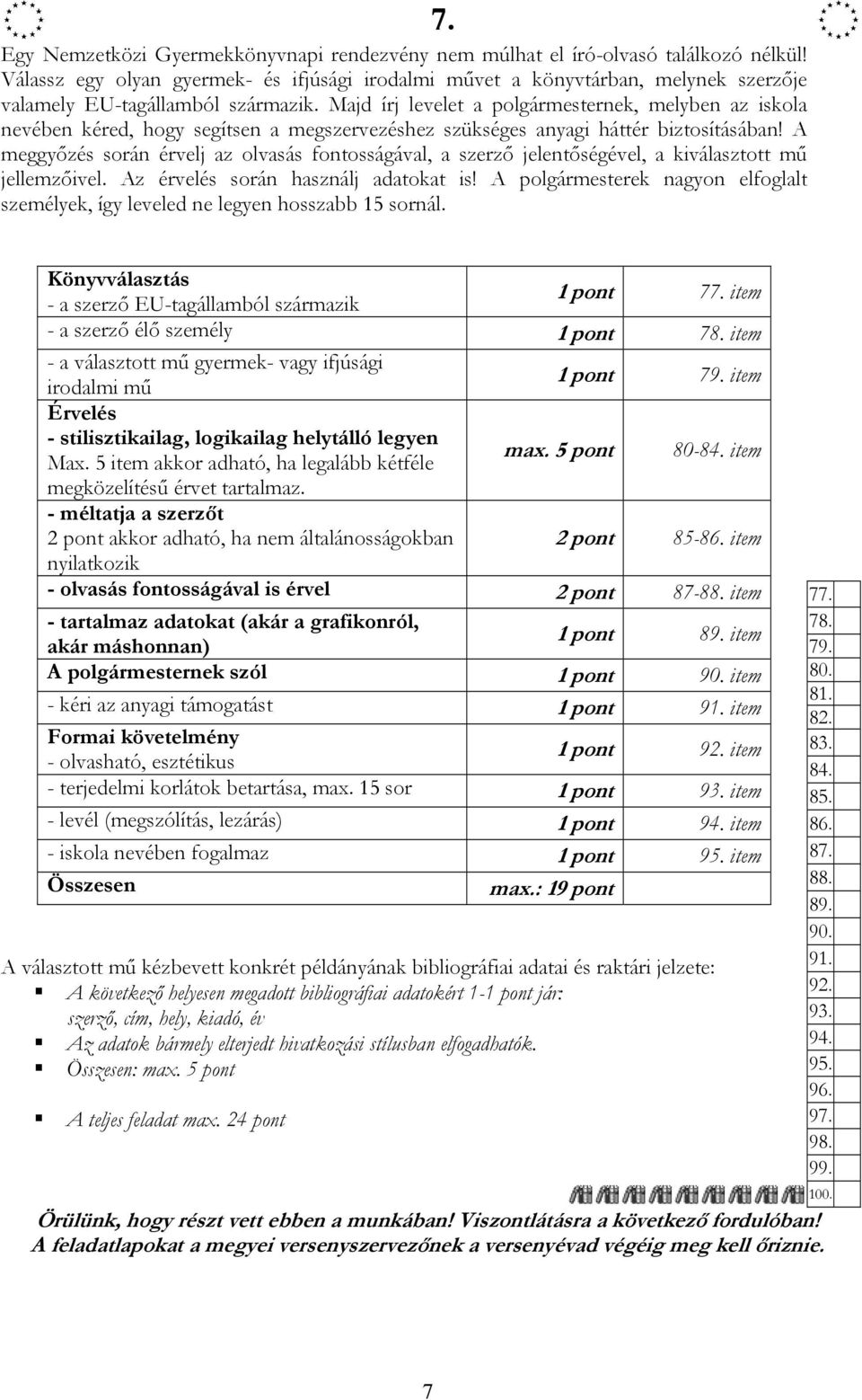 Majd írj levelet a polgármesternek, melyben az iskola nevében kéred, hogy segítsen a megszervezéshez szükséges anyagi háttér biztosításában!