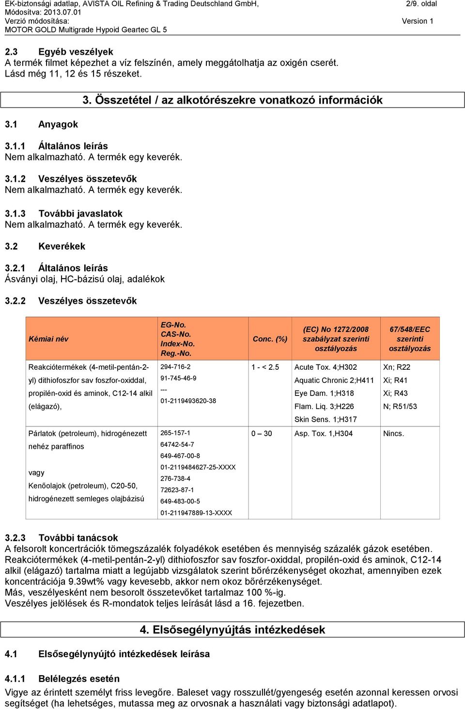 A termék egy keverék. 3.2 