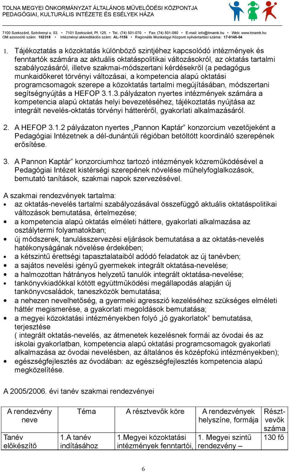 HEFOP 3.1.3.pályázaton nyertes intézmények számára a kompetencia alapú oktatás helyi bevezetéséhez, tájékoztatás nyújtása az integrált nevelés-oktatás törvényi hátteréről, gyakorlati alkalmazásáról.