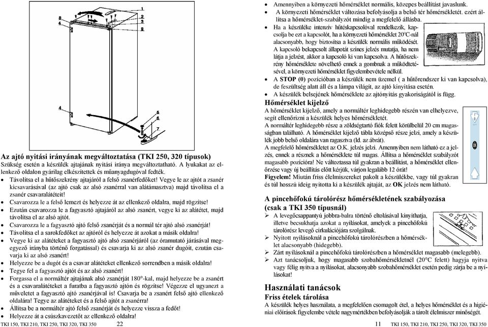 Vegye le az ajtót a zsanér kicsavarásával (az ajtó csak az alsó zsanérral van alátámasztva) majd távolítsa el a zsanér csavaralátéteit!