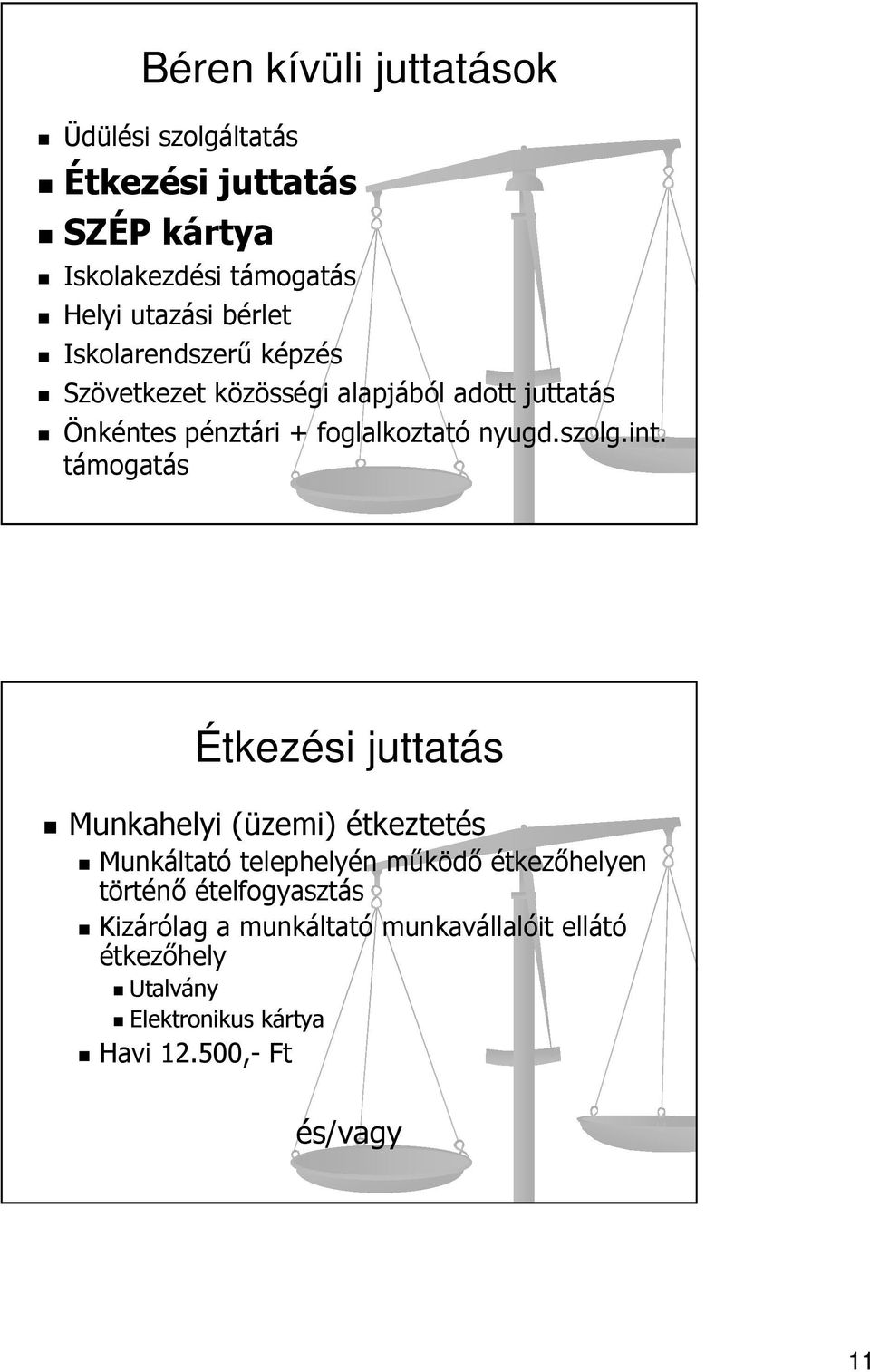 támogatás Étkezési juttatás Munkahelyi (üzemi) étkeztetés Munkáltató telephelyén működő étkezőhelyen történő