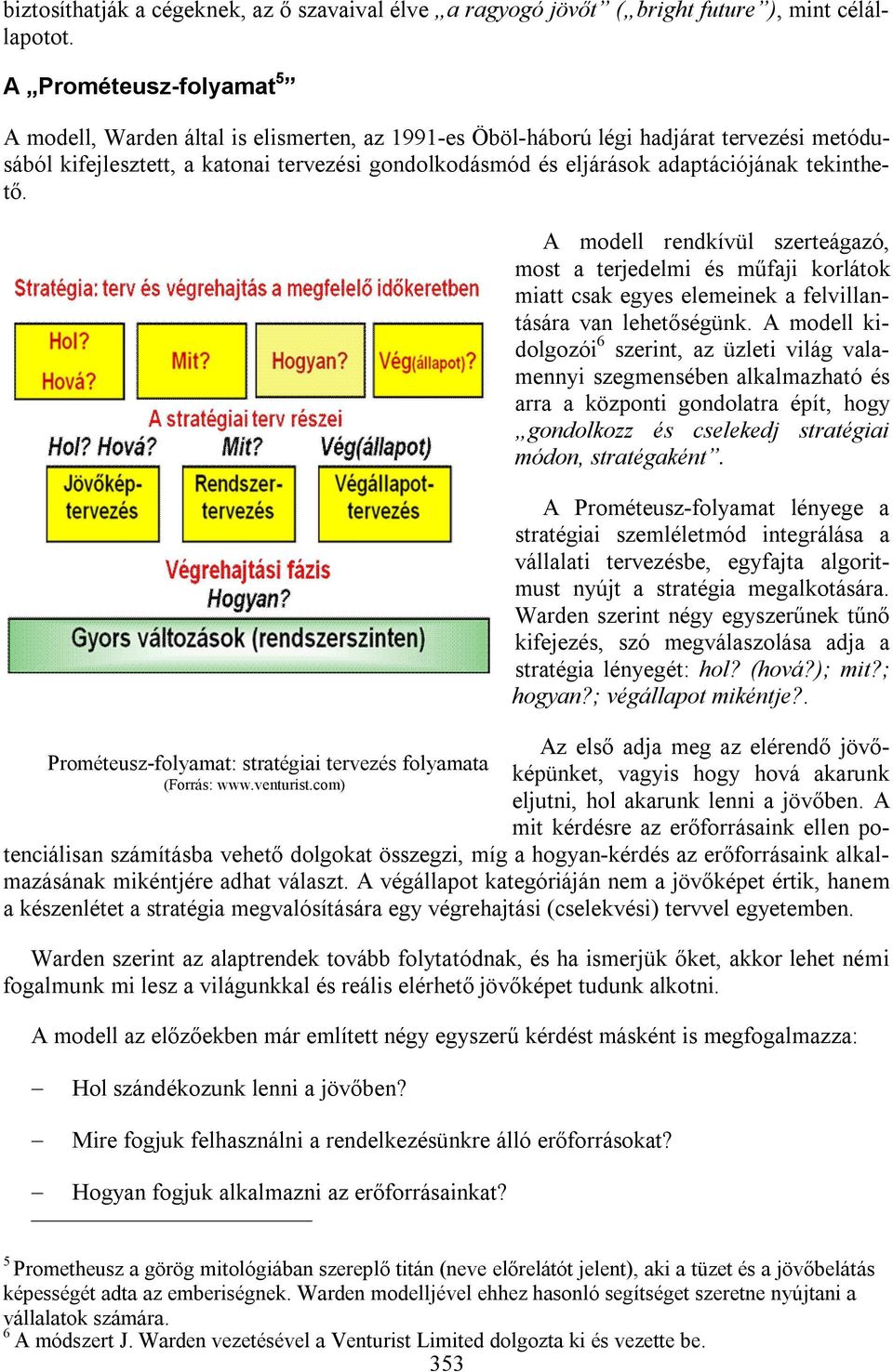 tekinthető. Prométeusz-folyamat: stratégiai tervezés folyamata (Forrás: www.venturist.