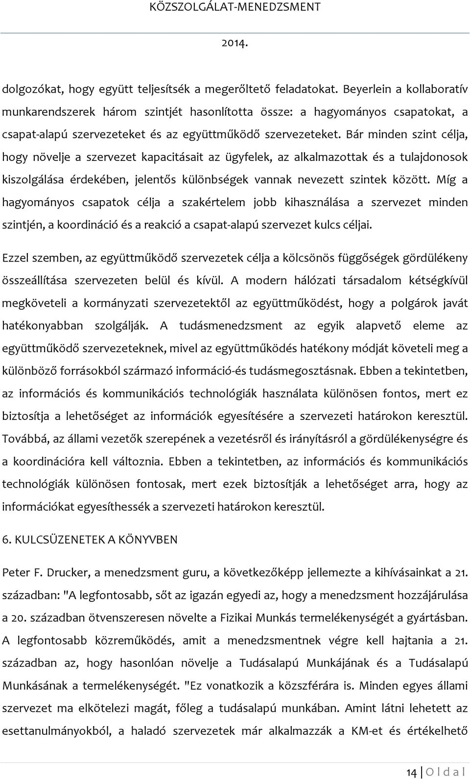 Bár minden szint célja, hogy növelje a szervezet kapacitásait az ügyfelek, az alkalmazottak és a tulajdonosok kiszolgálása érdekében, jelentős különbségek vannak nevezett szintek között.