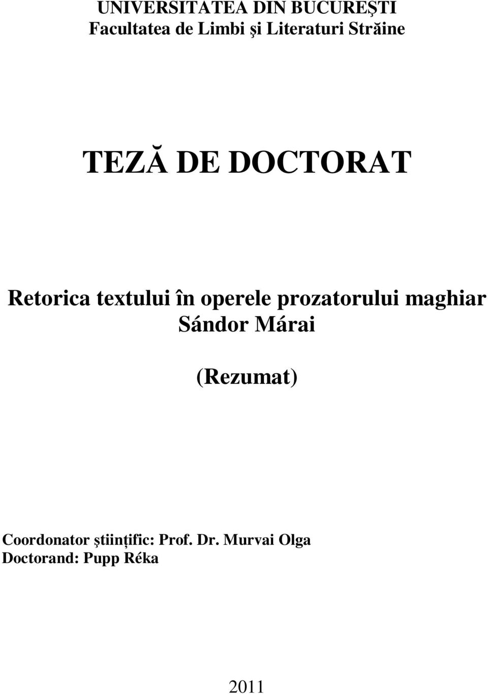 operele prozatorului maghiar Sándor Márai (Rezumat)