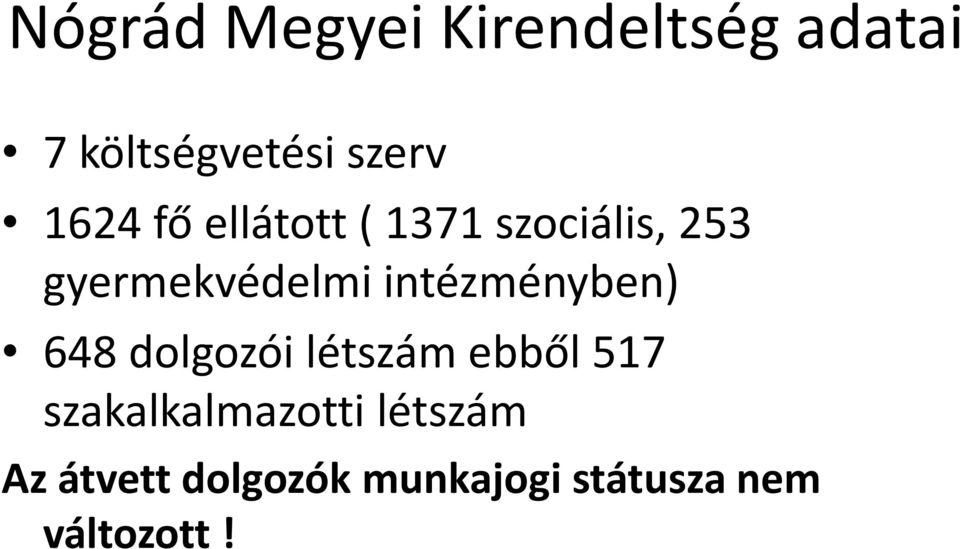 intézményben) 648 dolgozói létszám ebből 517