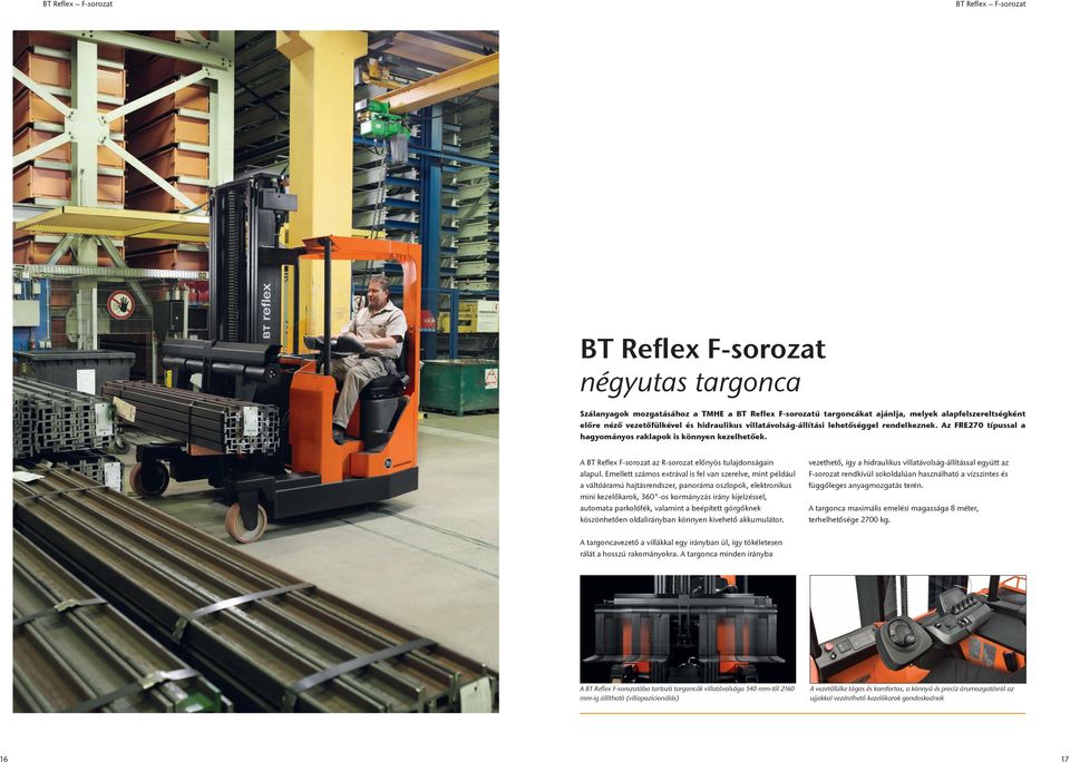 A BT Reflex F-sorozat az R-sorozat előnyös tulajdonságain alapul.