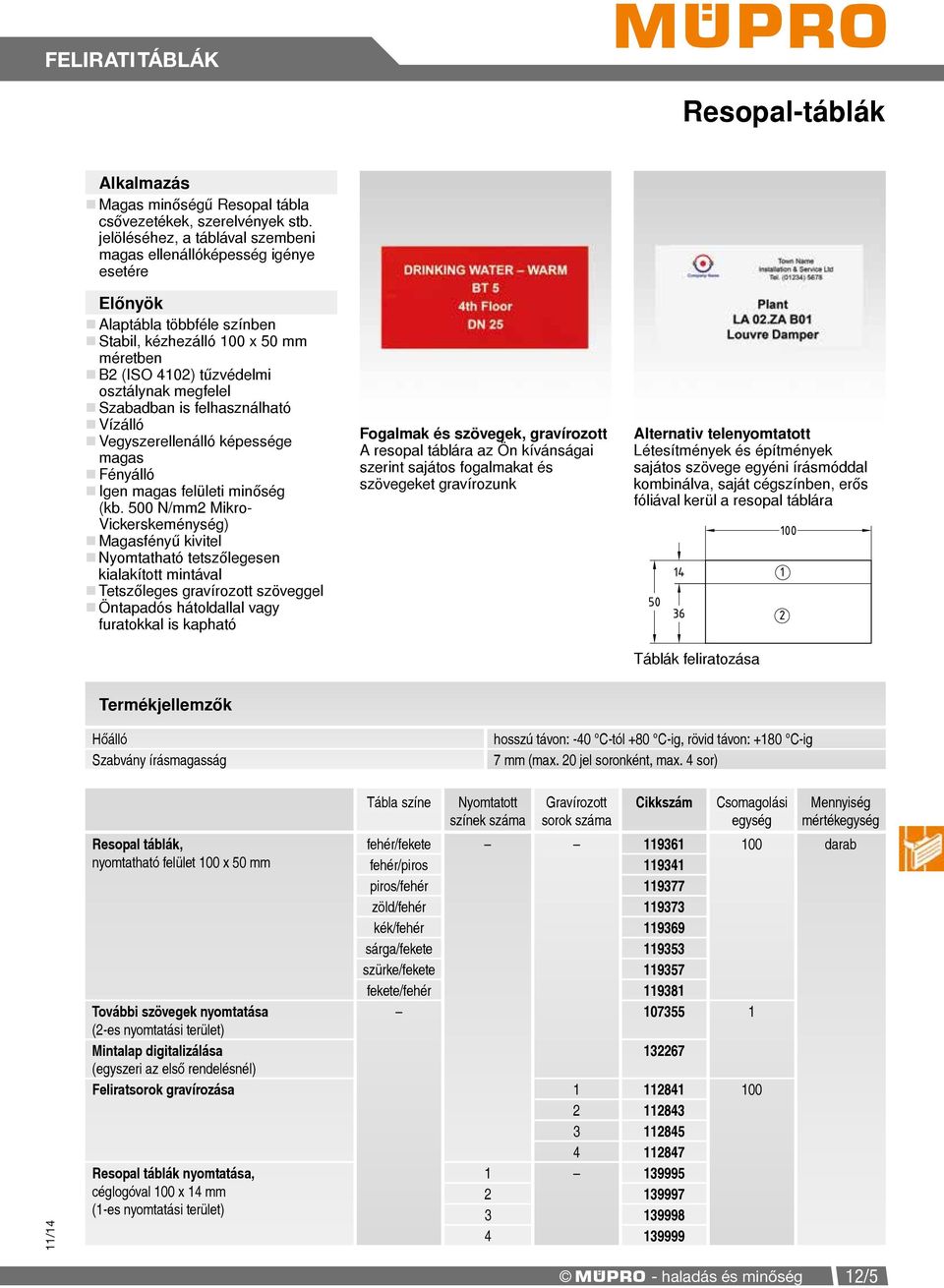 felhasználható Vízálló Vegyszerellenálló képessége magas Fényálló Igen magas felületi minőség (kb.