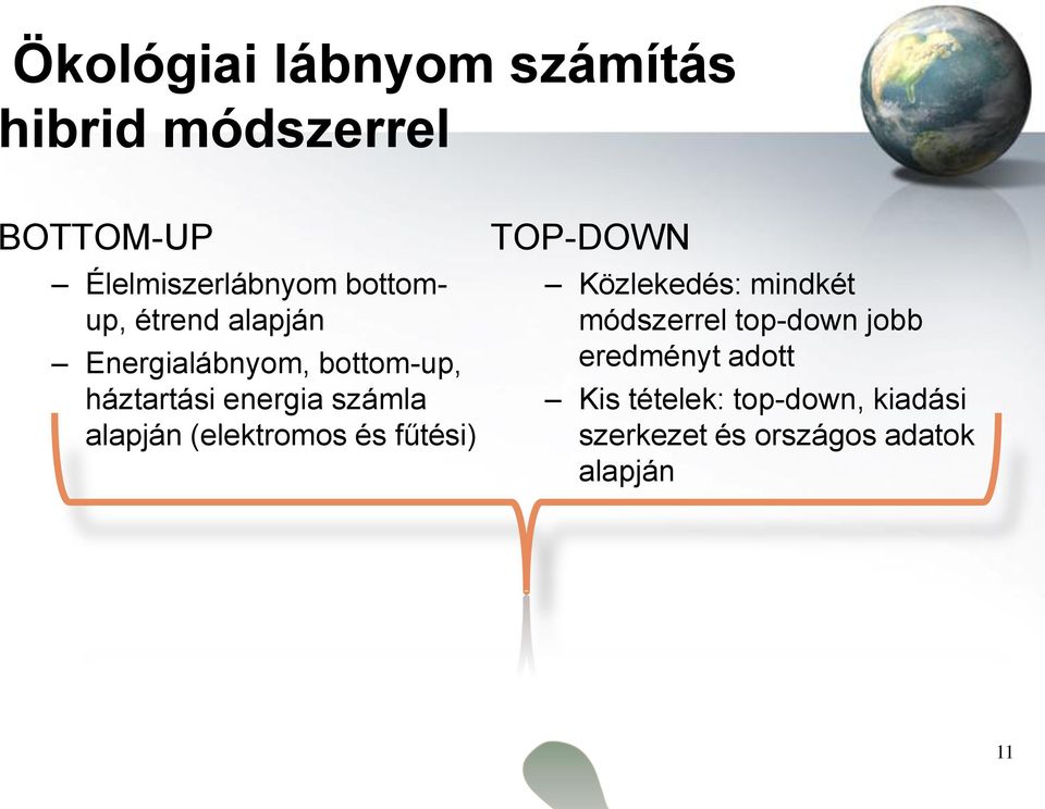 (elektromos és fűtési) TOP-DOWN Közlekedés: mindkét módszerrel top-down jobb