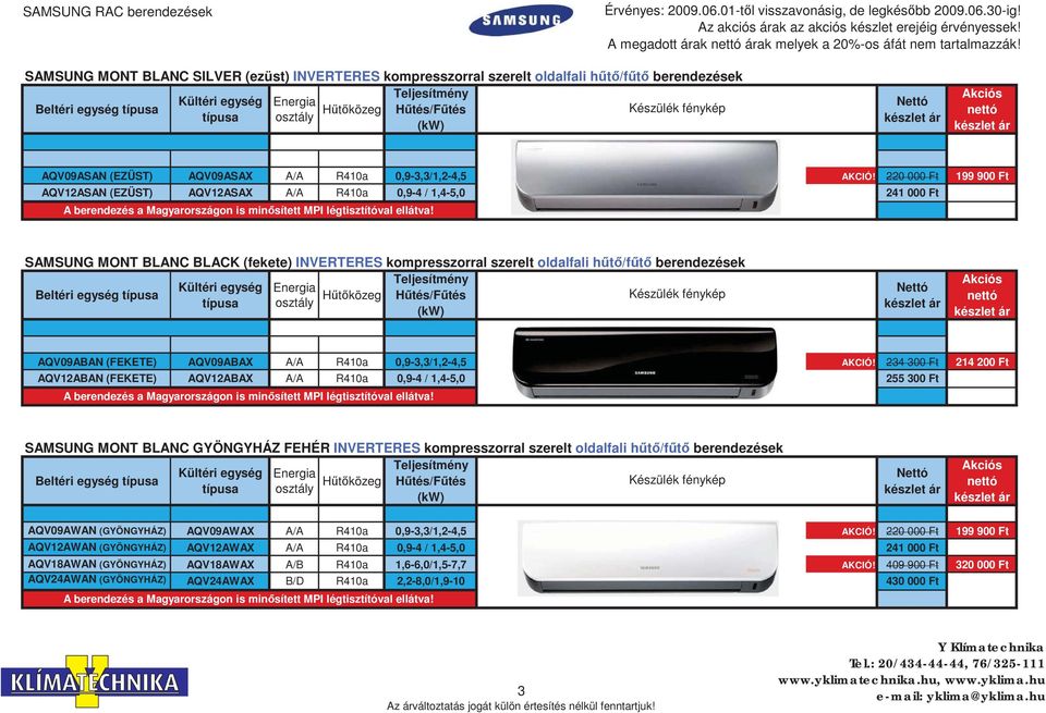 AQV09ABAN (FEKETE) AQV09ABAX A/A R410a 0,9-3,3/1,2-4,5 AKCIÓ!