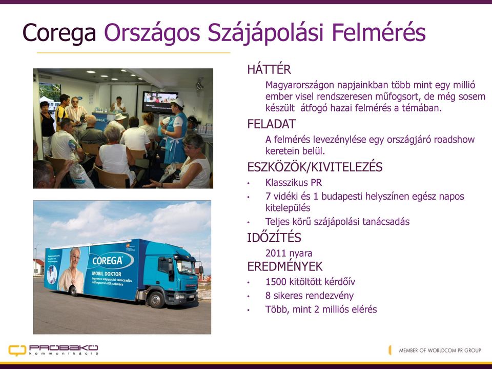 FELADAT A felmérés levezénylése egy országjáró roadshow keretein belül.