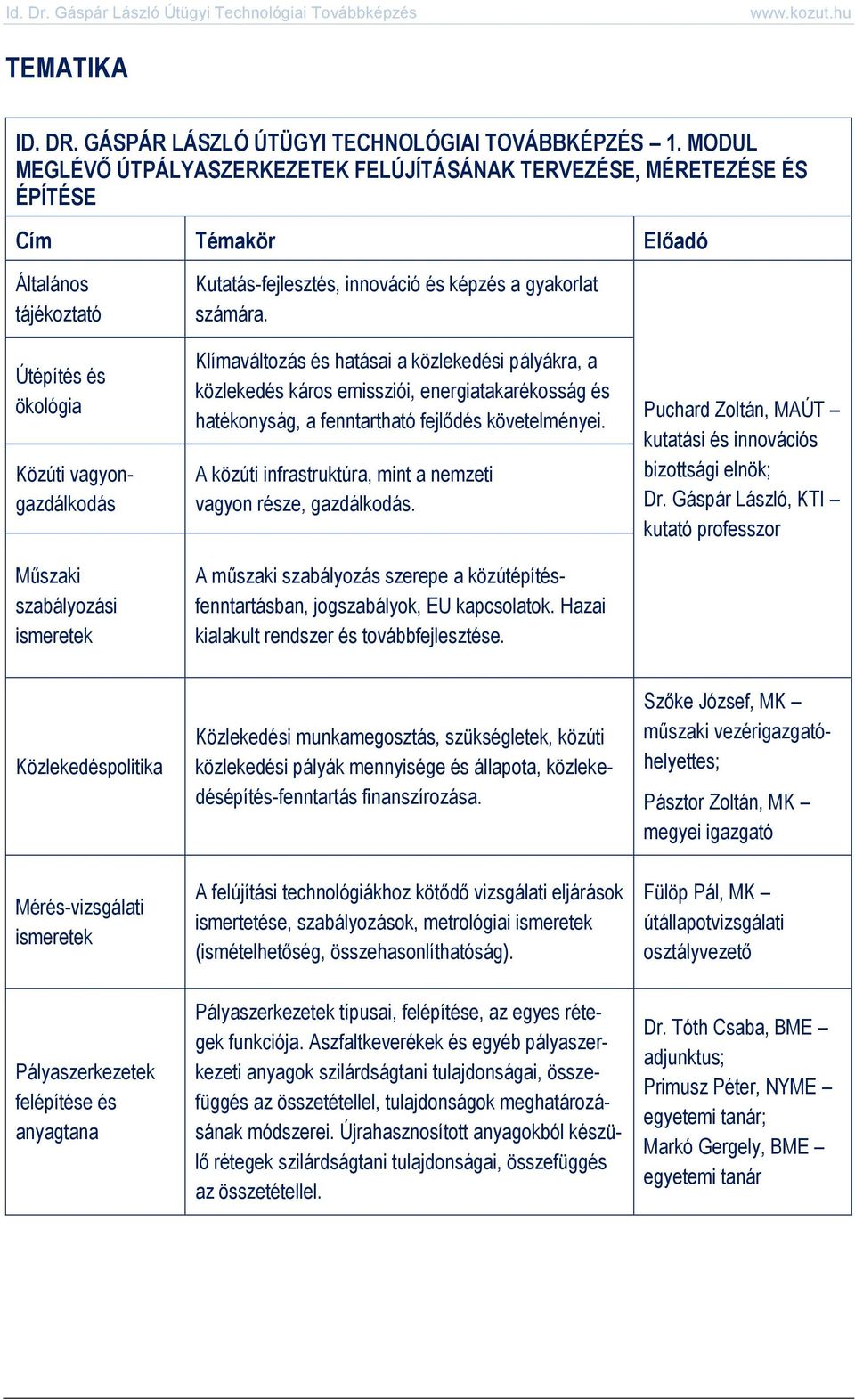 Kutatás-fejlesztés, innováció és képzés a gyakorlat számára.