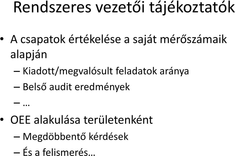 Kiadott/megvalósult feladatok aránya Belső audit