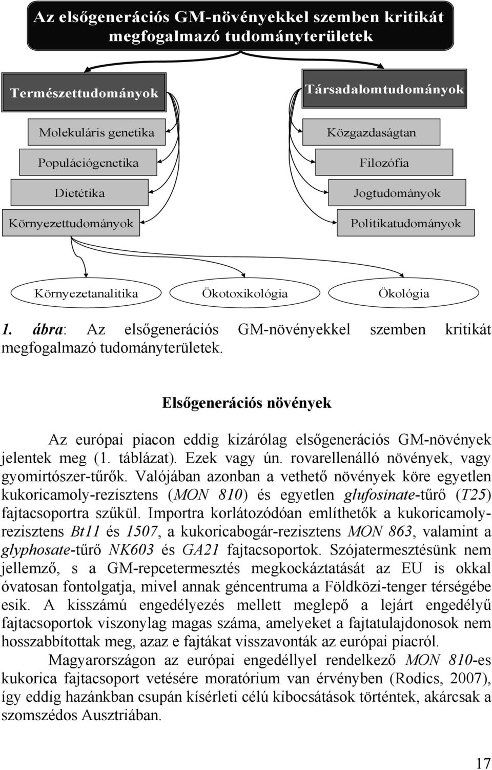 Elsőgenerációs növények Az európai piacon eddig kizárólag elsőgenerációs GM-növények jelentek meg (1. táblázat). Ezek vagy ún. rovarellenálló növények, vagy gyomirtószer-tűrők.