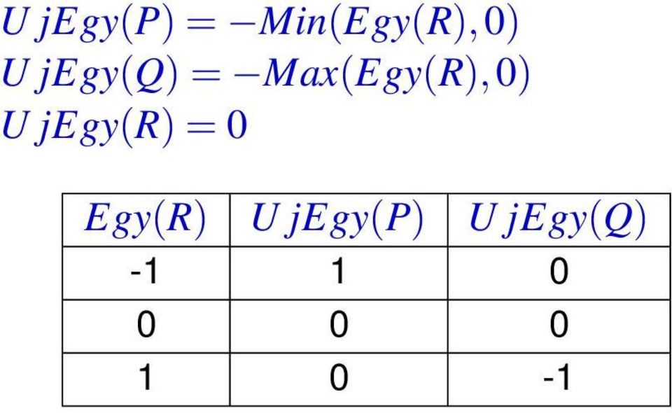 jegy(r) = 0 Egy(R) U jegy(p)