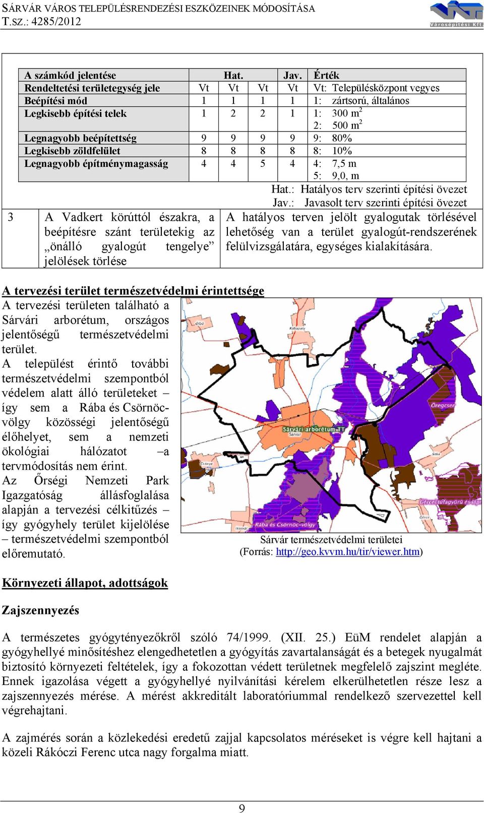 beépítettség 9 9 9 9 9: 80% Legkisebb zöldfelület 8 8 8 8 8: 10% Legnagyobb építménymagasság 4 4 5 4 4: 7,5 m 5: 9,0, m Hat.