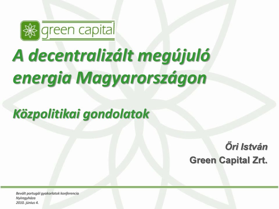 István Green Capital Zrt.
