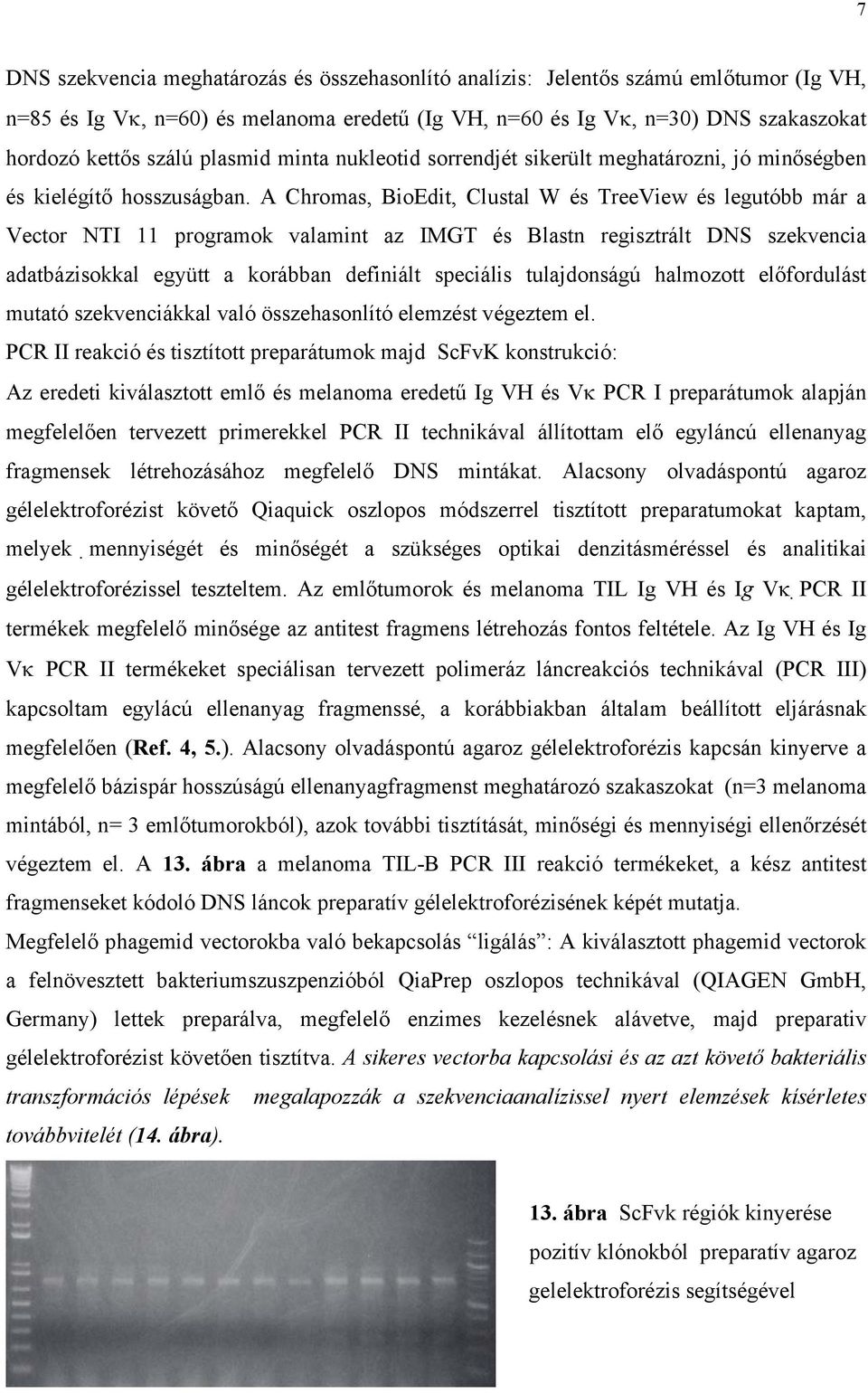 A Chromas, BioEdit, Clustal W és TreeView és legutóbb már a Vector NTI 11 programok valamint az IMGT és Blastn regisztrált DNS szekvencia adatbázisokkal együtt a korábban definiált speciális