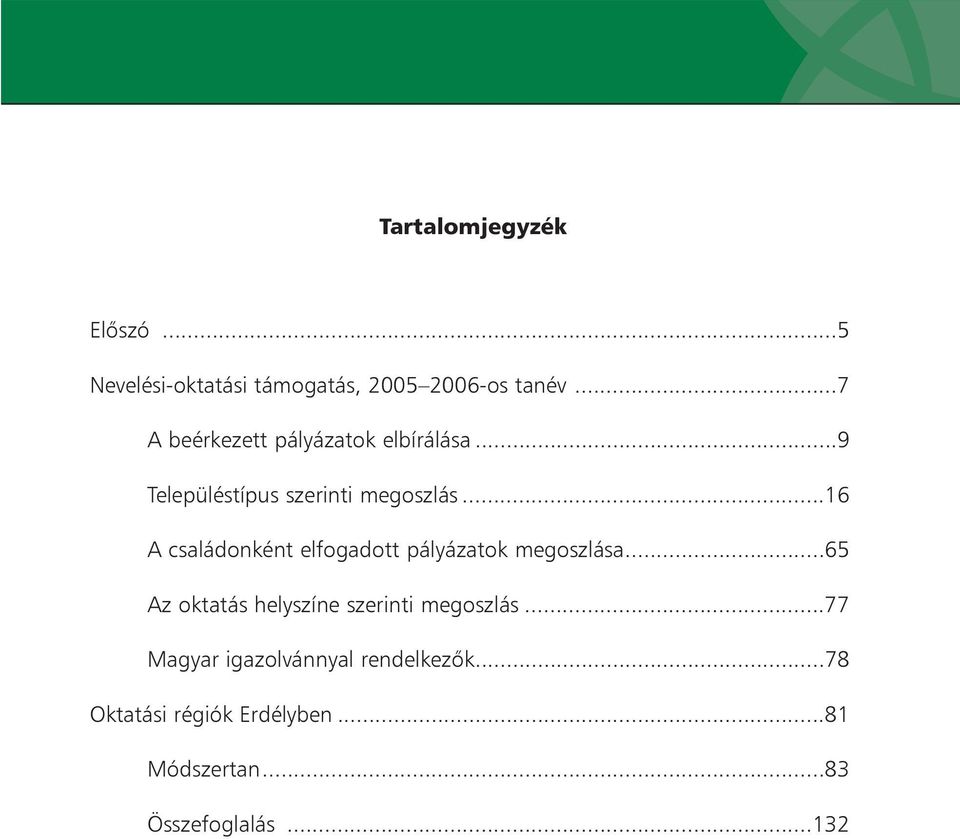 ..16 A családonként elfogadott ok megoszlása.