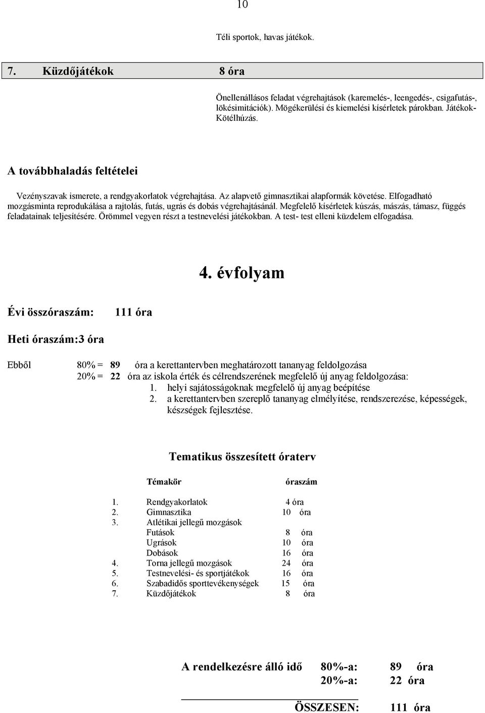 Elfogadható mozgásminta reprodukálása a rajtolás, futás, ugrás és dobás végrehajtásánál. Megfelelő kísérletek kúszás, mászás, támasz, függés feladatainak teljesítésére.